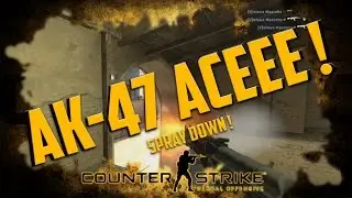 CS:GO - COOL ACE ON MIRAGE! AK-47 SPRAY DOWN!