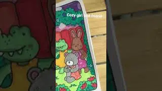 Cozy girl and friends, coloring book. #cozy #coloring #coloringbook #cozycoloring #kids