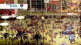 Florida Panthers fans celebrate victory