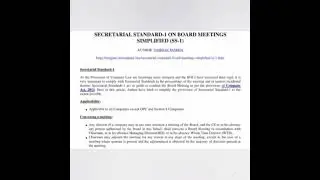 Secretarial Standard 1 on Board meeting #csprofessional