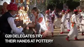 G20 delegates, Sherpas try their hands on pottery, dance to folk Rajasthani beats