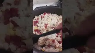 amsr#shorts# vedeo#dry sausage ,rice mince pork and 🌽 corn its a fried rice.