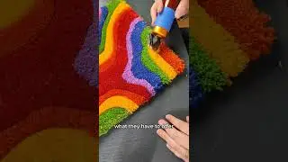 How I make an abstract rainbow colorful tufted pillowcase