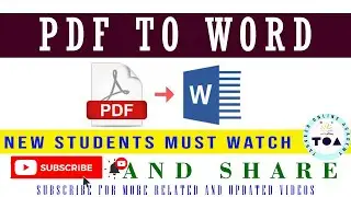 How to Convert a PDF File to MS Word (2024 Update) | PDF to Word | PDF | Word | PDF file | Word File
