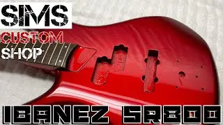 Lefty Ibanez Soundgear SR800 bass - Kandy Apple Red by Sims Custom Shop