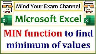 MIN function in Excel to find minimum of numbers | Statistical Analysis using Microsoft Excel Course