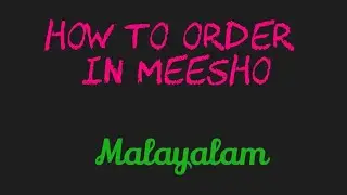 How to order products in meesho (Malayalam)