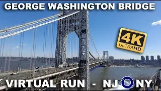 RUNNING ACROSS THE GEORGE WASHINGTON BRIDGE // TREADMILL VIDEO // 4K 60FPS // 5K VIRTUAL RUN //NJ NY