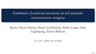 Title: Earthworm (lumbricus terrestris) as soil pesticide contamination mitigator