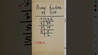 Prime Factors of 225 l Prime Factorization of 225