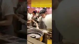 Huge Rainbow Cotton Candy by Decora Creamery at Diver City in Tokyo, Japan