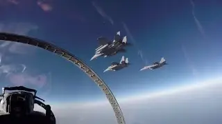 PILOT FOOTAGE: IRAQ - 12 Fighter Jet Coalition Strike on Chemical Weapons Factory.