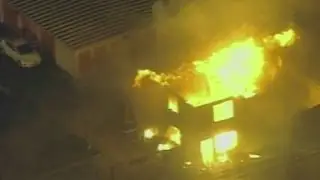 (Raw Video) Public Storage unit on fire in Ferguson