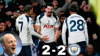 Peter Drury Poetry🥰 on Tottenham vs Manchester city 2-2🤩🔥