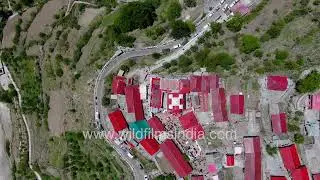 Gangotri Temple at Mukhba captured from Bird's eye perspective
