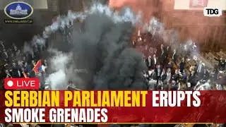 Serbian Parliament Chaos LIVE : Serbian Opposition Deputies Throws Smoke Grenades, Tear Gas