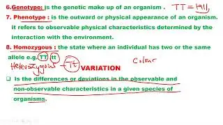 BIOLOGY-GENETICS || GENETICS TERMS AND VARIATION ||