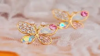 New Korean Luxury Hollow Shiny Colorful crystal Simulated Pearl Earrings