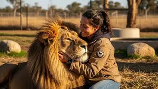 Animal Rescuer Ana Julia Torres saved Jupiter, a Former circus Lion, who expresses deep Affection 
