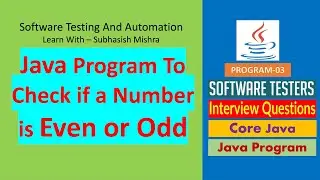 03 - Java Program to check if a number is Even Or Odd