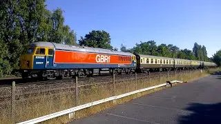GBRf 69004 t&t with 66799 on the 1Z30 08:14 Waterloo to Marchwood, at West Byfleet on 16/07/22