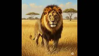 Majestic Lion Walks Straight into the Frame | Cinematic Power Shot 🏞️🎬1: 1-1010 #lions #shorts