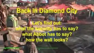 Painting Diamond City wall blue/yellow and what happens afterward - Fallout 4