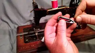 How to Wind Bobbin Thread Boat Shuttle Antique Frister & Rossmann Hand Crank Sewing Machine