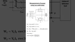 Measurement of Power Using Two Wattmeter Method | Power Measurement in Three-Phase System  #electric