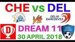 CHE vs DEL Dream 11 Cricket IPL 30 April 2018 Predictions Delhi Daredevils vs Chennai Super Kings