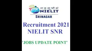 Jobs in NIELIT Srinagar || Fresh Recruitment 2021 | Salary Rs. 25000 | Contractual Posts||