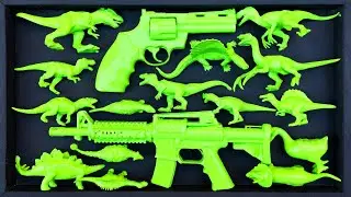 🔴Cleaning Up Muddy Toys❗AK47, Revolver, T-rex, Timetrodon, Mozasaurus, Ankylosaurus, Triceratops