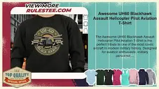 Awesome UH60 Blackhawk Assault Helicopter Pilot Aviation T-Shirt