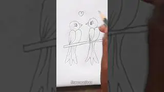 🐦Love Birds🐦 drawing using 22 22 #shortsfeed #drawing #drawingtutorial #arttips @Enwcreatives