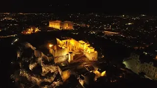 The Acropolis, Athens, Greece, Aerial 4k