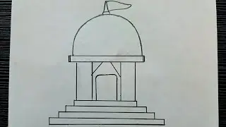 How to draw Temple|| Temple drawing || How to draw a Temple