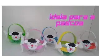 ideia para a pascoa /cestinha feita de garrafa pet e e.v.a