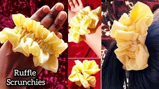 DIY Ruffle Scrunchies at Home | Easy Sewing Machine Tutorial | How to Make Scrunchies