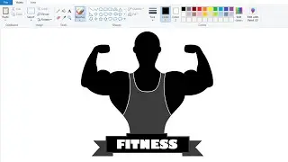 How to draw Fitness Vector Logo on Computer using Ms Paint | #mspaint #logodesign.
