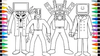 Skibidi Toilet - TITAN SPEAKERMAN & TITAN TV MAN Coloring Pages / How to Color All New Bosses / NCS