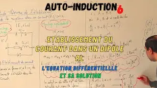 AUTO-INDUCTION(6): DIPÔLE RL : EQUATION DIFFERENTIELLE+SOLUTION DE L'ETABLISSEMENT DU COURANT