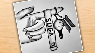 BTS ARMY BOMB DRAWING WITH PENCIL SKETCH | BTS PENCIL SKETCH | BTS 그리기 | BTS PENCIL DRAWING