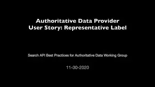 Provider User Story Representative Label (2020-11-30)