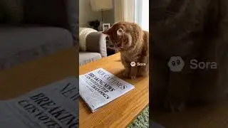 Cat Reacts to Breaking News 😹📰 | CATS VOTED CUTER THAN DOGS! #funnycats #catvideos