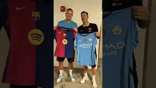 World class strikers unite 9️⃣🤝 #shorts #fcbarcelona #lewandowski #haaland
