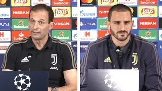 Massimiliano Allegri & Leonardo Bonucci Pre-Match Press Conference - Juventus v Manchester United