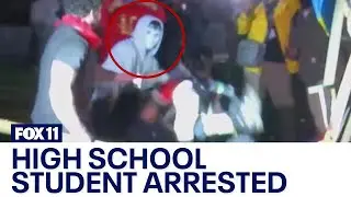High school student arrested, accused of attacking UCLA encampment