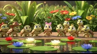 Ten Tiny Turtles at the Pond 🐢🔢 | Fun Kids Counting & Learning Video | Preschool Adventure