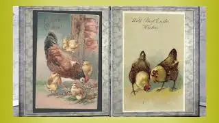 Vintage Easter Chicken Postcards. Old Fashion Easter.