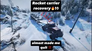 ROCKET CARRIER Trailer Recovery! W/ peterbilt 389 on super singles | Snowrunner